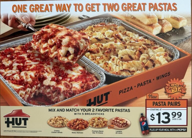 Pizza Hut Pasta Menu With Prices